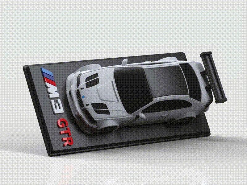 【BMW】宝马 M3 GTR 汽车模型摆件 车模 装饰品 带陈列底座