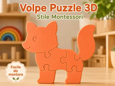 FOX 3D Puzzle | Montessori|Educational Toy