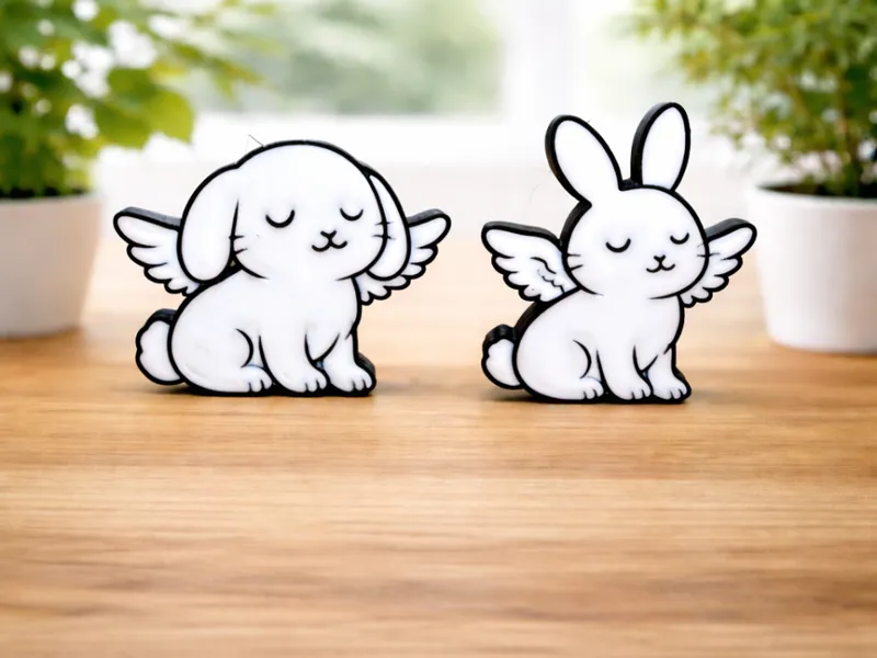 Angel Lop Bunny & Angel Bunny - Memorial Figure