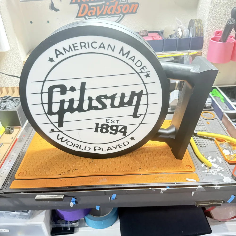 Gibson light-up pub sign - Free 3D Print Model - MakerWorld