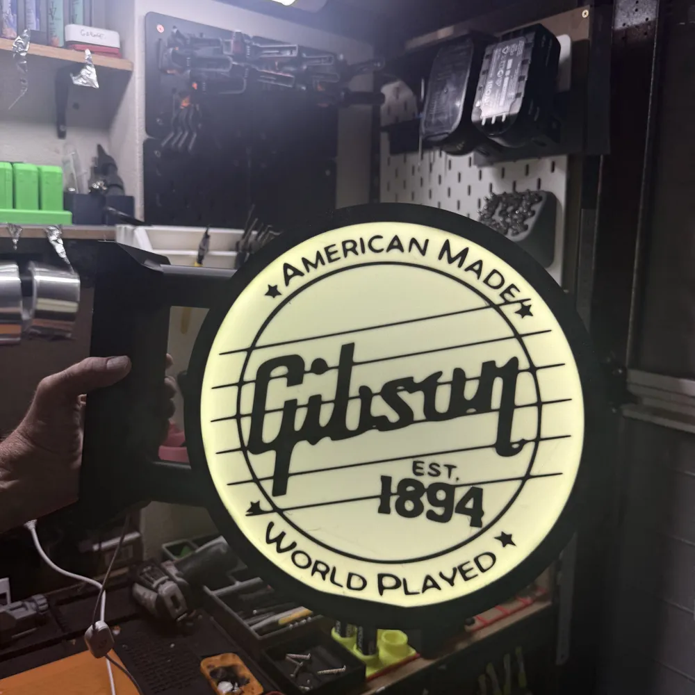 Gibson light-up pub sign - Free 3D Print Model - MakerWorld