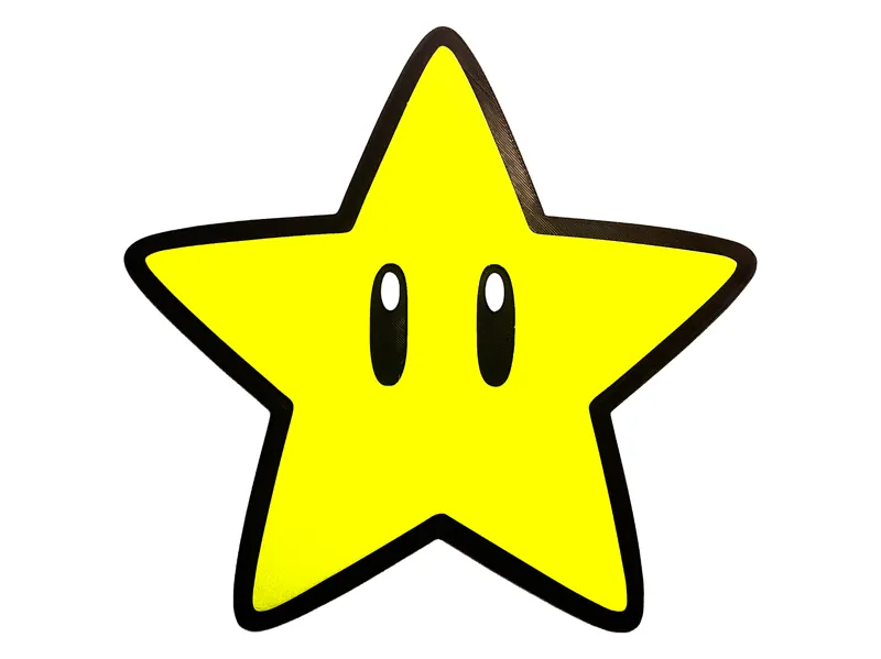 Super Mario Star Powerup 2D Wall Art Decor
