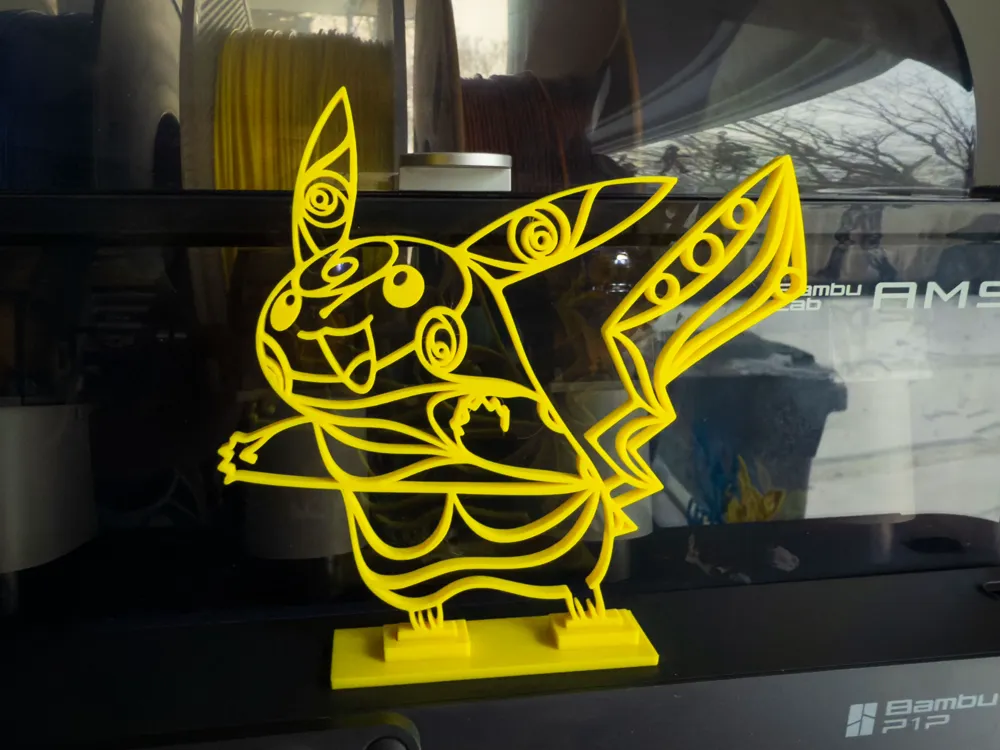Pikachu Northwest Coast Native Art Display by astoney05 - MakerWorld