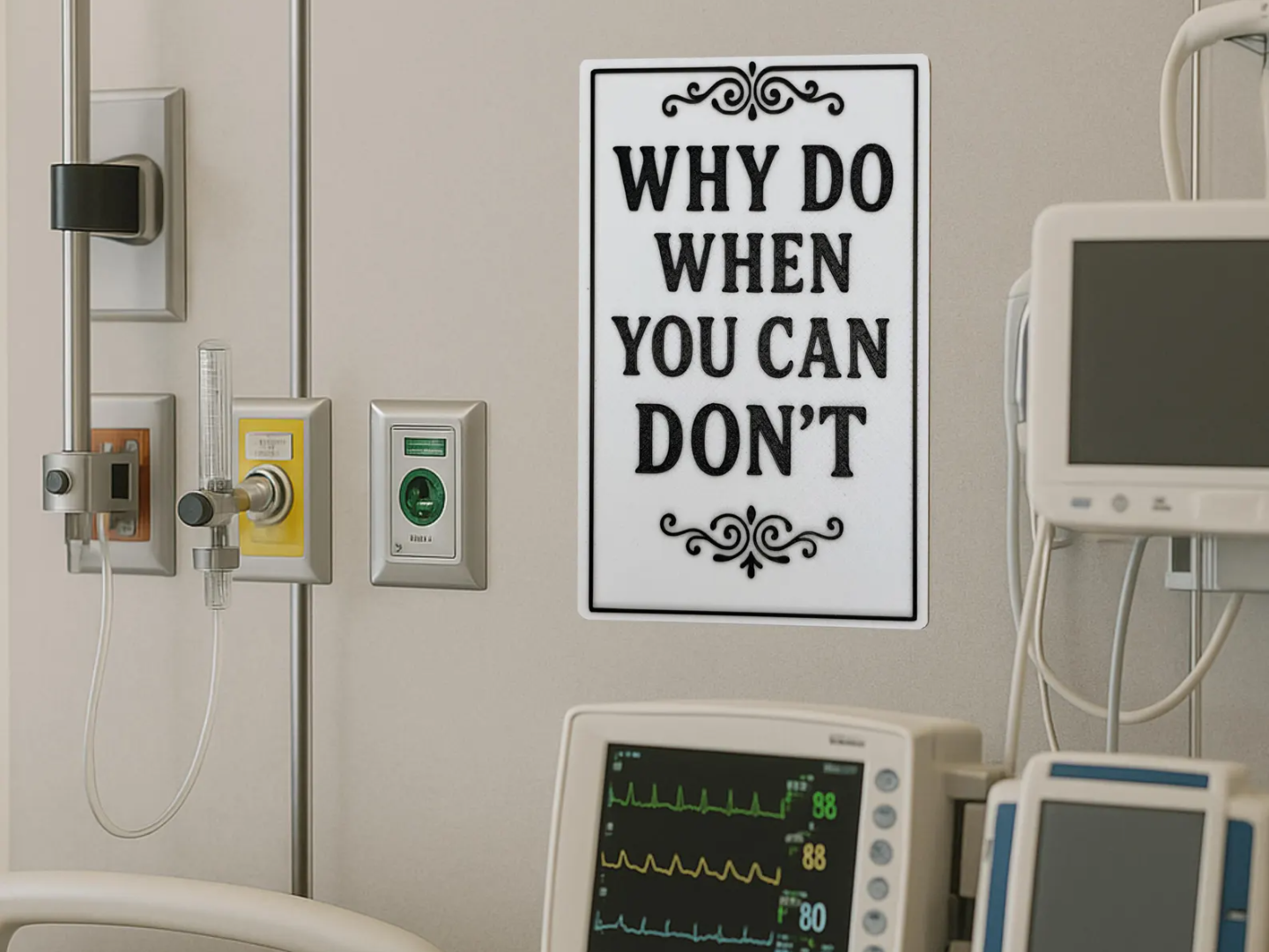 Funny Motivational Desk Sign: Sarcastic Decor