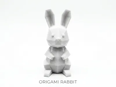 Low-Poly Origami Bunny