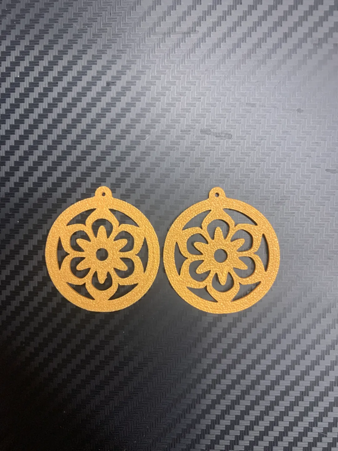 Flower earrings view 2