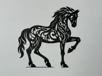 Silhouette de cheval au pas (déco murale) — photo 2