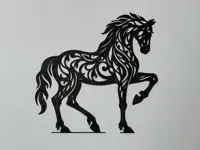Silhouette de cheval au pas (déco murale) — photo 3