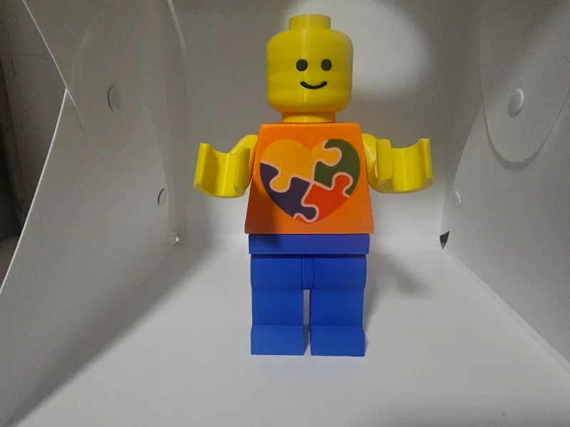 Brick Toy 5:1 Scale Autism Awareness Figure Large
