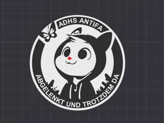 ADHS Antifa Katzen Getränkeuntersetzer