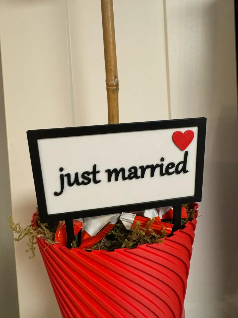 Just Married Sign for Presents