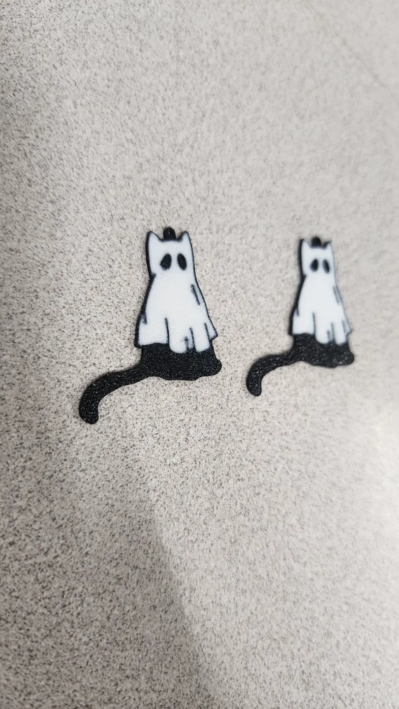 Catsper the Friendly Ghost Cat Earrings - 2 Colors view 3
