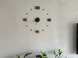 Big Modern Wall Clock with Roman Numerals