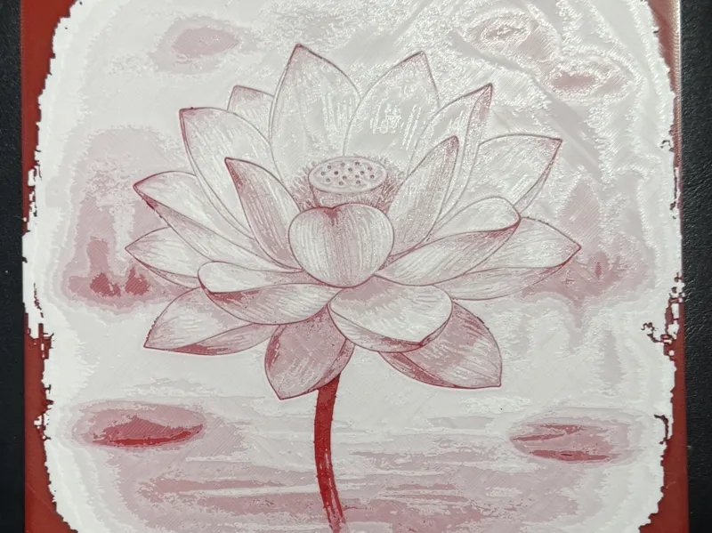 Sacred Lotus Hueforge Nature Print 200mmx200mm