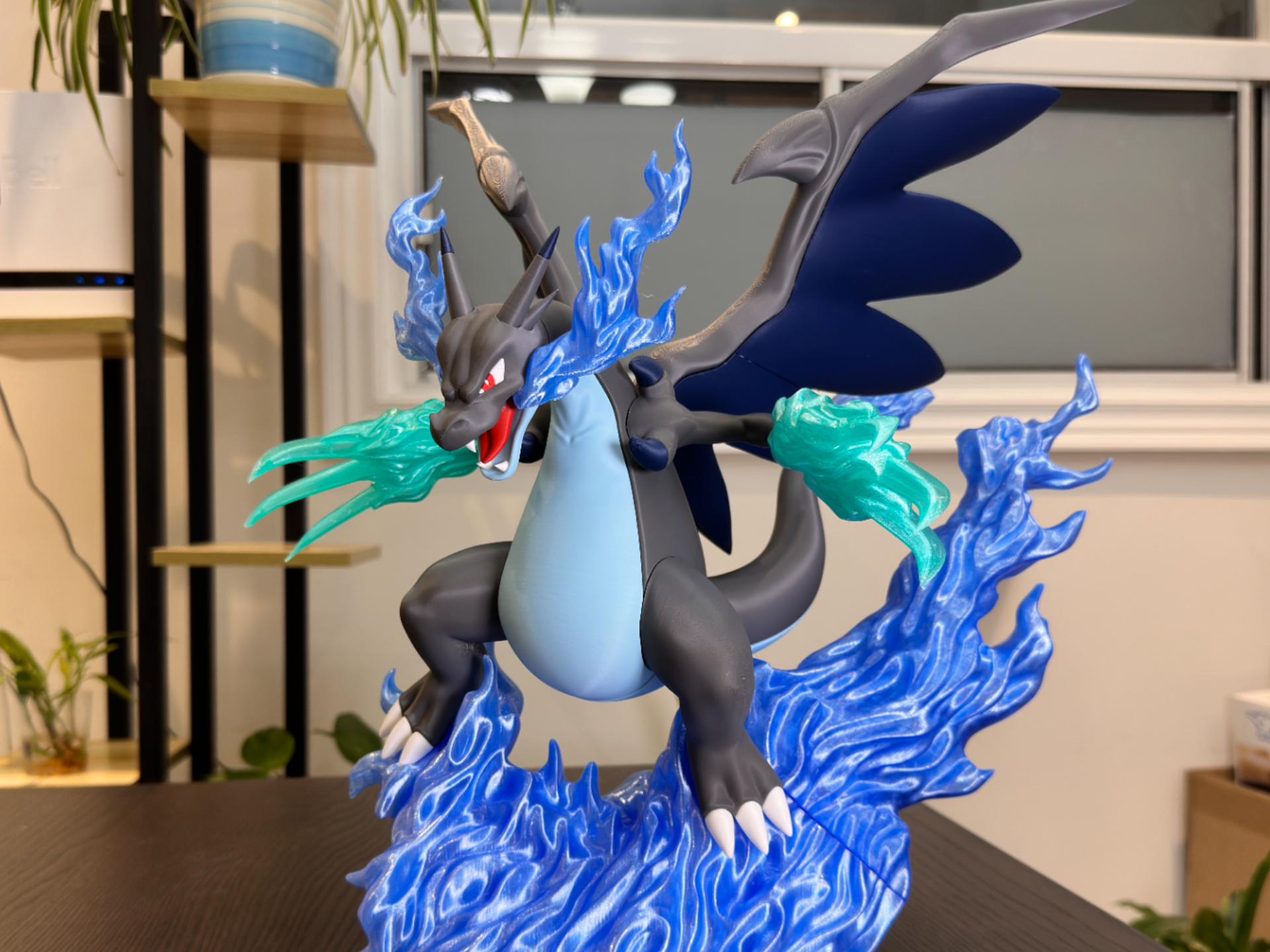 Charizard X 430mm tall on fire base