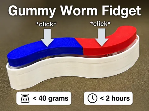 Objeto manipulable: Gummy Worm Clicker — referencia de MakerWorld