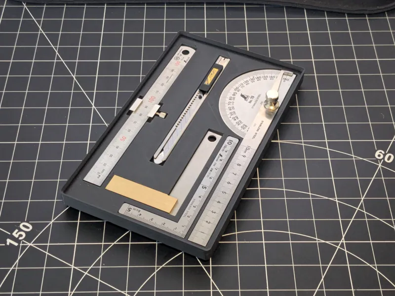 Gridfinity Measuring Tool Tray Shinwa Olfa 