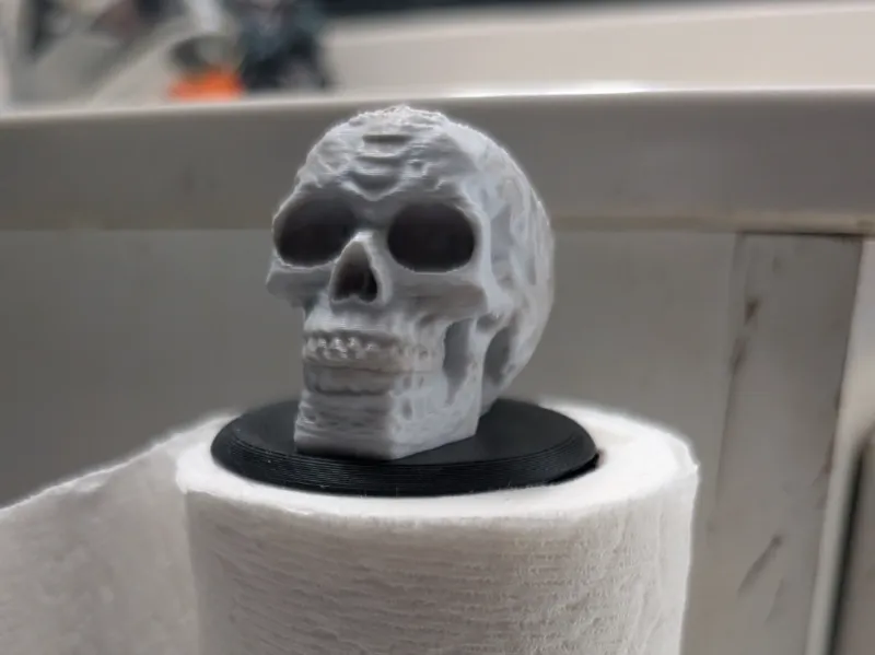 resized Skull toilet paper holder, AMS friendly 