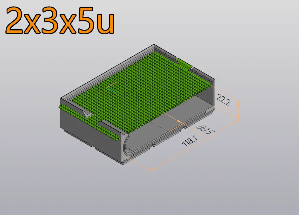 Gridfinity bin with shutter lid V5 - 2x3x5~12 - Free 3D Print Model ...