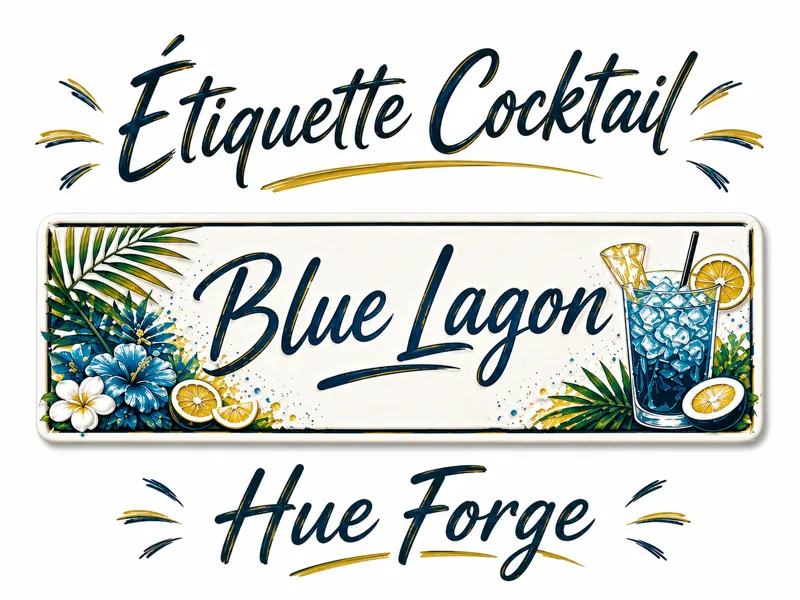 Blue Lagon - Étiquette Cocktail