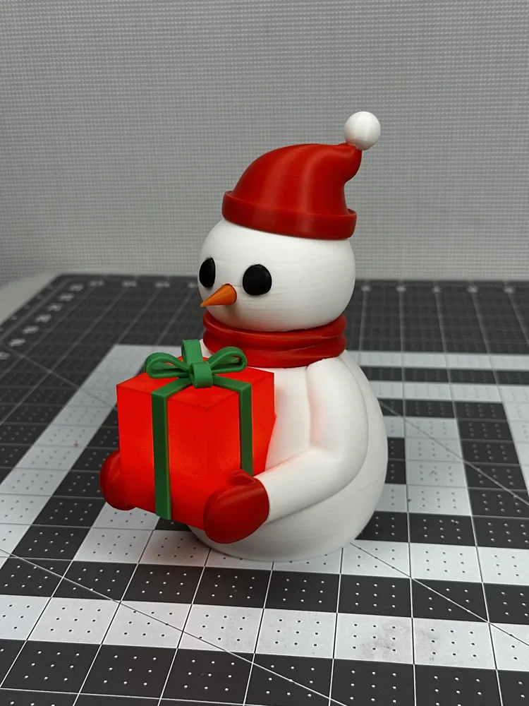 Christmas Snowman Holding Gift Box Light - Free 3D Print Model - MakerWorld