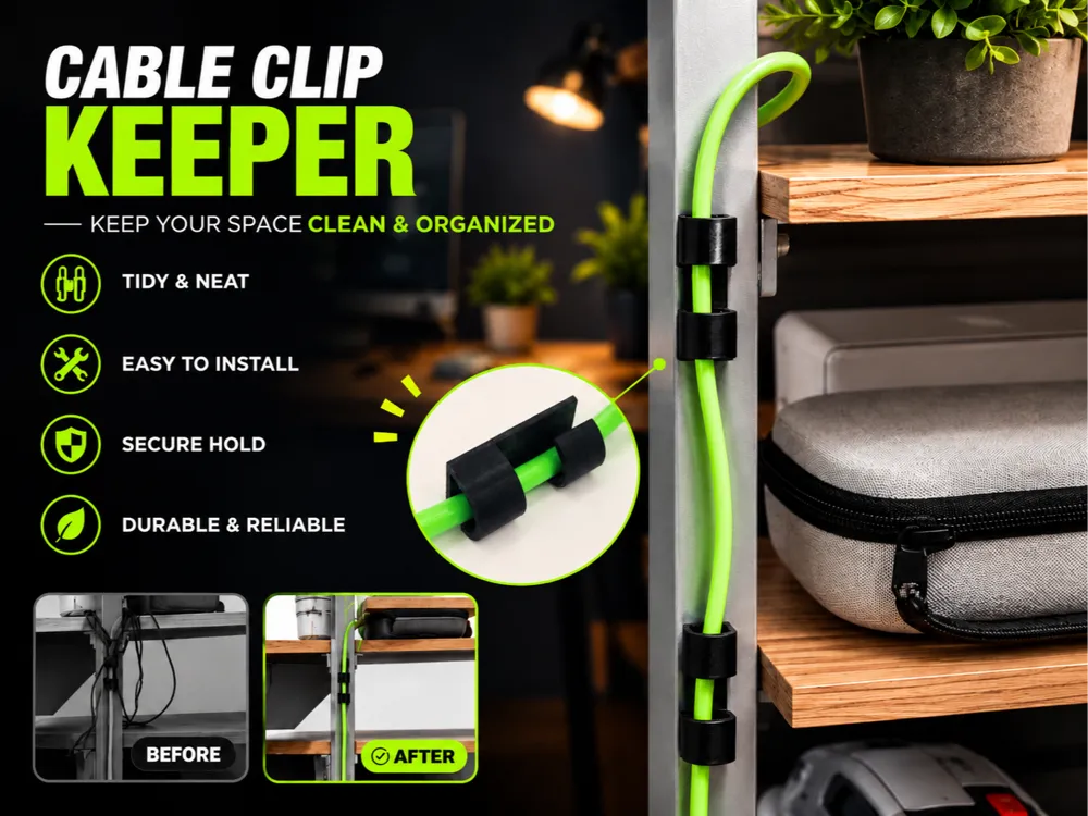 Clip o pieza de sujeción: Cable Clip Keeper – Cable Management. Referencia del modelo original.
