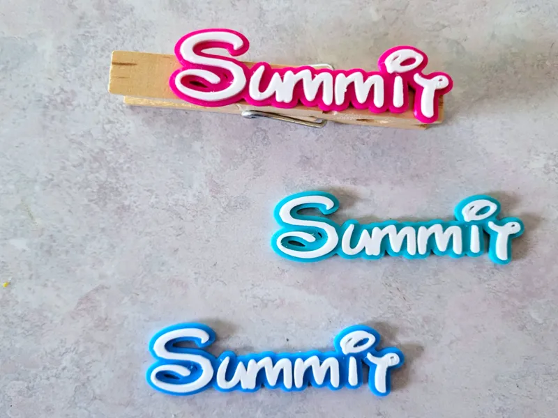 Summit Dance Cheer Disney Font Clothespin Charm
