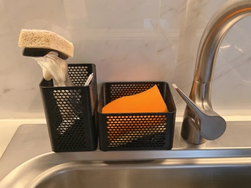 Honeycomb Sink Caddy Set, Sponge & Brush