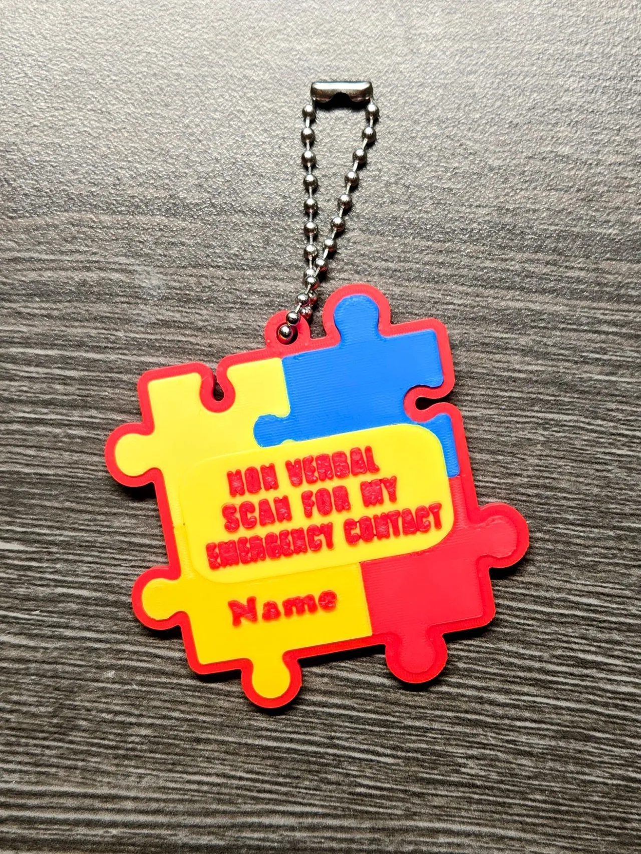 Non-Verbal Autism RFID Emergency Keychain view 2