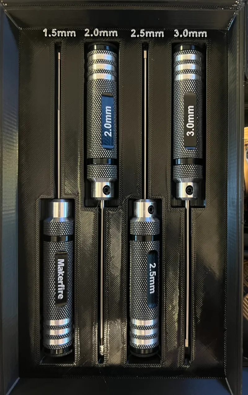 Makerfire hex drivers bin for gridfinity 3 x 5 x 1