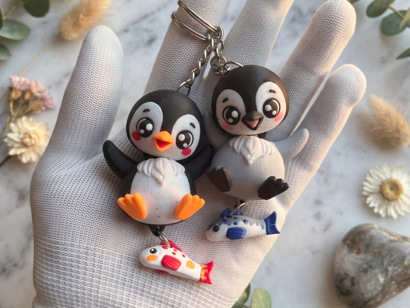 Fluffy Tails Cute Flexi Baby Penguin -Toy/Keychain - 1