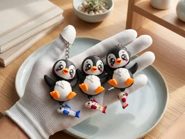 Llavero: Fluffy Tails Cute Flexi Baby Penguin -Toy/Keychain — vista de referencia 5