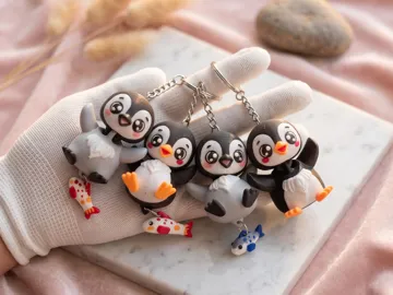 Llavero: Fluffy Tails Cute Flexi Baby Penguin -Toy/Keychain — vista de referencia 4