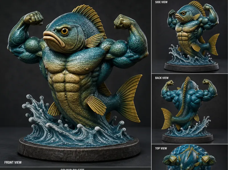 Aqua Colossus - Muscle Fish Warrior