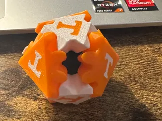 Icosahedron Gears Fidget Toy - UT Vols Remix