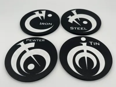 Physical Metals Coasters - Mistborn