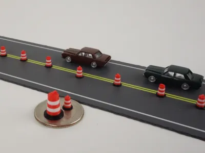N & HO scale Traffic Safety Barrels