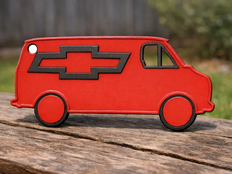 Chevy van keychain