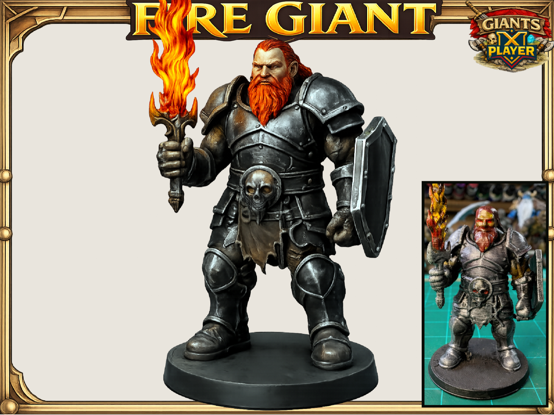 Fire Giant flaming sword: DnD D&D Pathfinder Mini