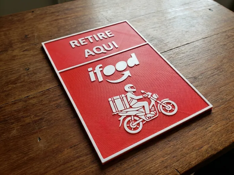 Placa iFood Retire Aqui Delivery Venda Marketplace