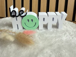 Schriftzug be Happy