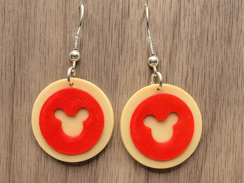 Mickey Red Cookie Earrings 