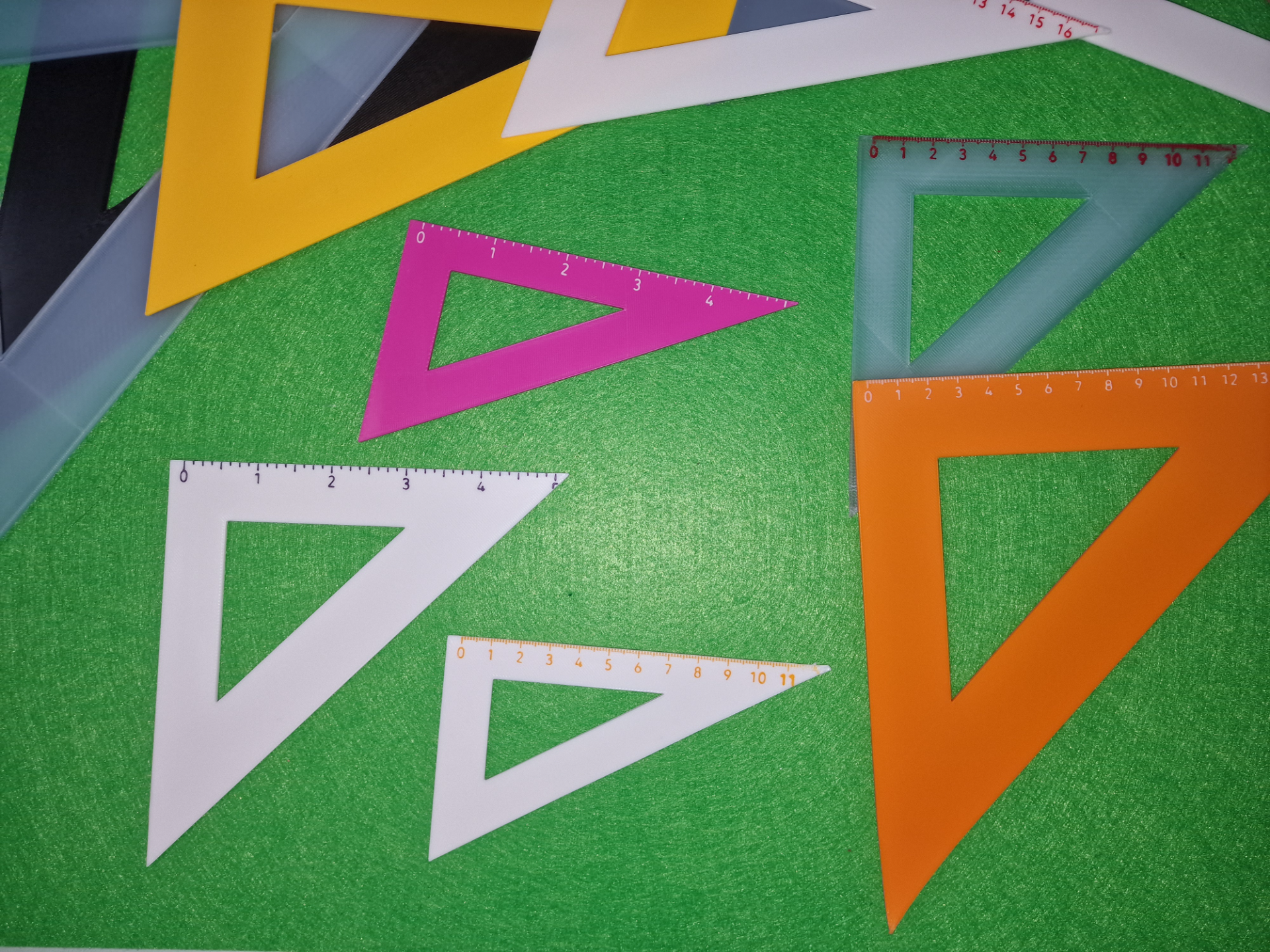 Set square/Triangle ruler (mm and inches / Custom)