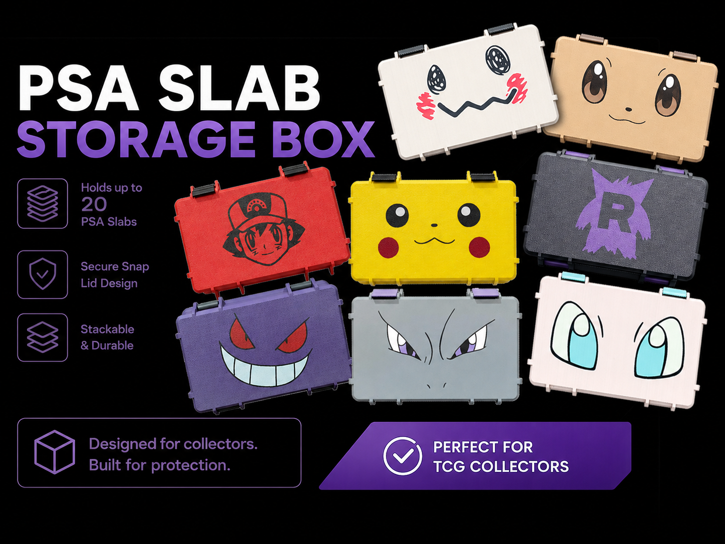 PSA Slab Trading Card Storage Box (20 Cards)
