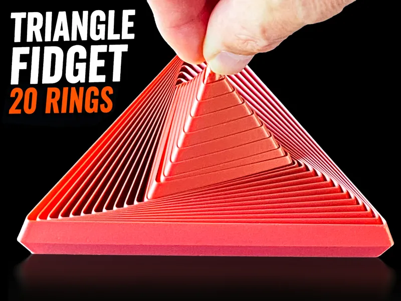 Triangle Fidget – Medium 20 Rings - Print-In-Place