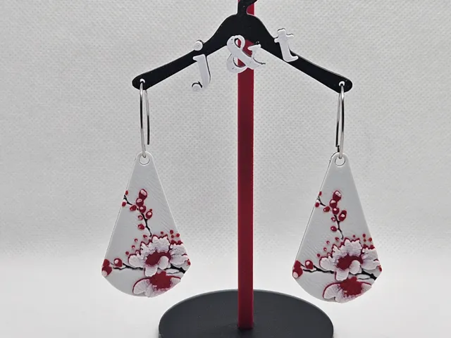 Cherry Blossom HF teardrop earrings