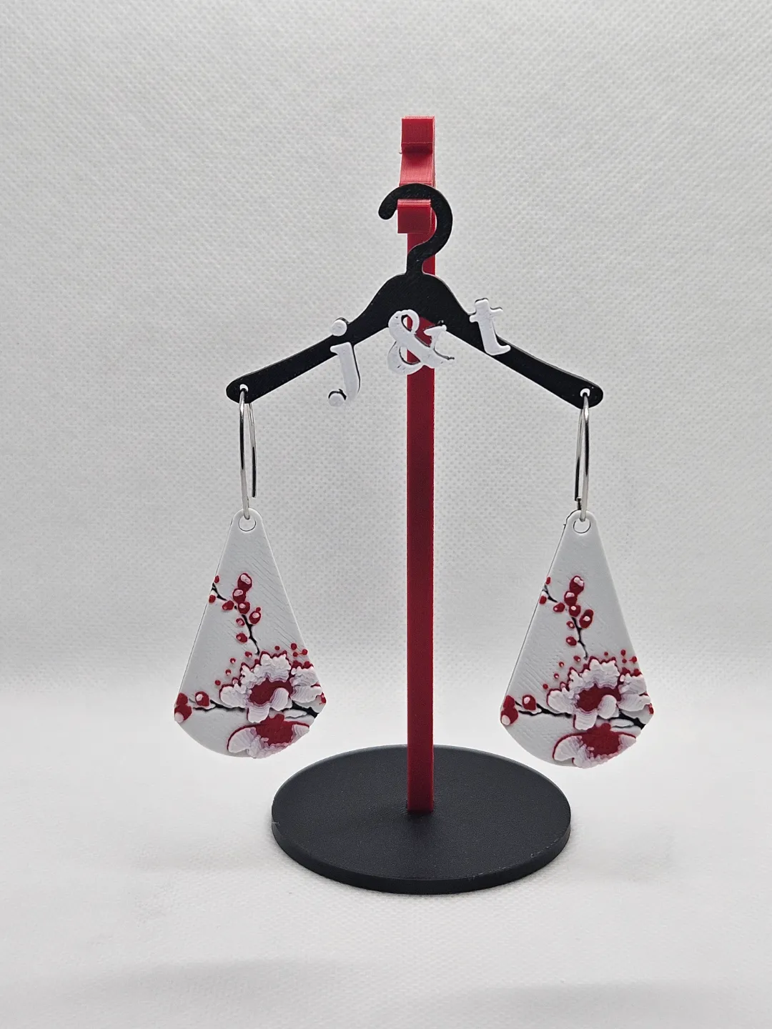 Cherry Blossom HF teardrop earrings view 2