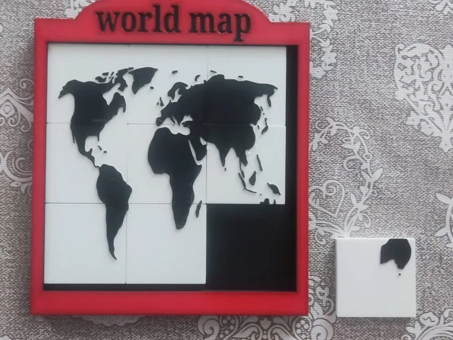 World Map Spliced Slicer world map puzzle by Juanfransuker - MakerWorld