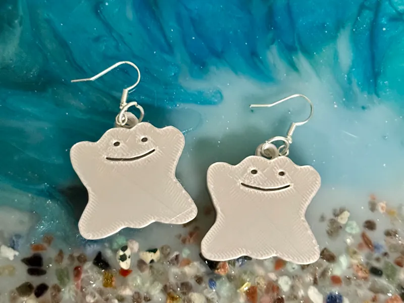 Chunky Ditto Pokemon Earrings 