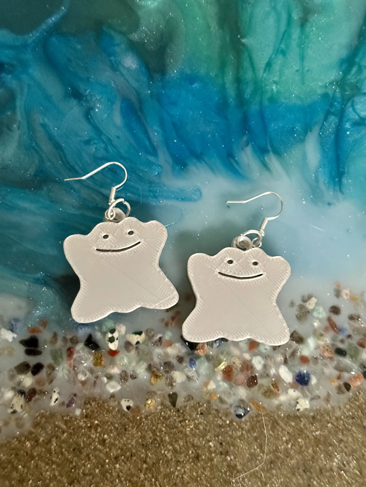 Chunky Ditto Pokemon Earrings view 2